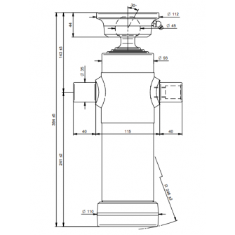 Teleskopski cilinder 3 stopnje 5 ton 683mm s kroglo 2033S